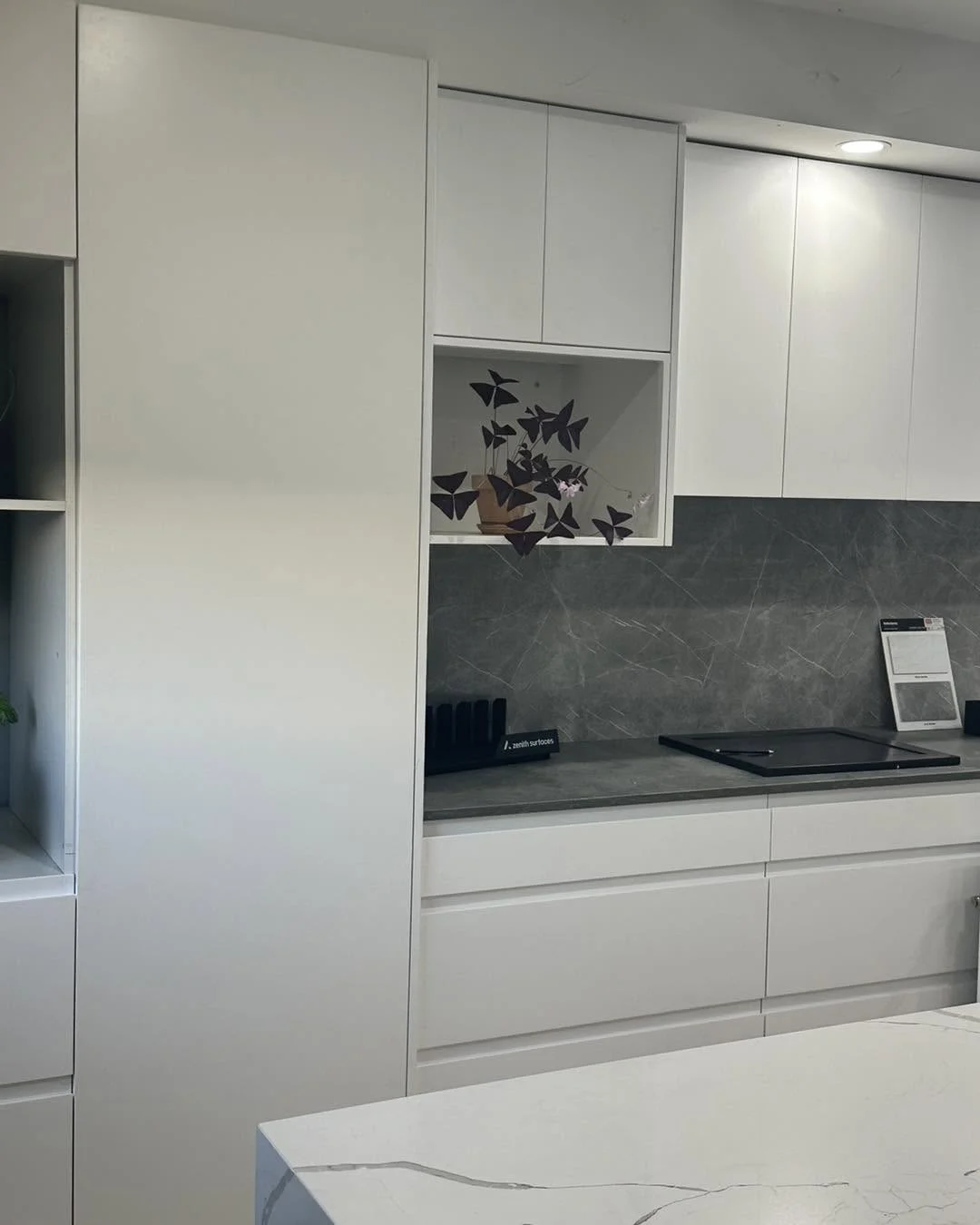 White galley kitchen